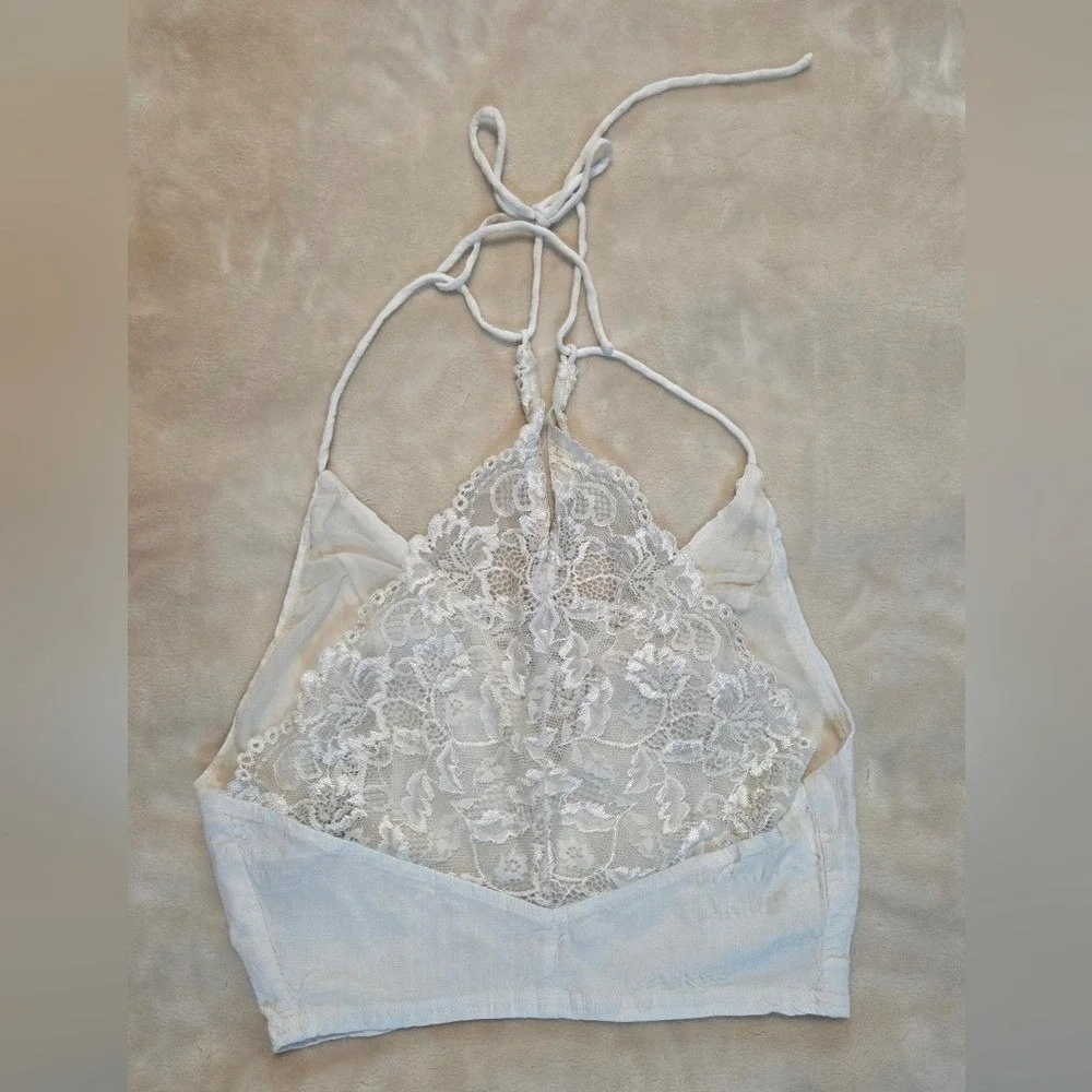 Intimately Free People White Lace Halter Bralette Boho Festival Top Fairycore S